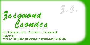 zsigmond csondes business card