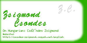 zsigmond csondes business card